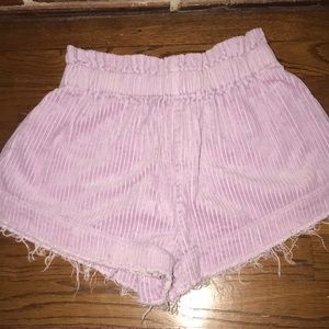Purple Corduroy Paper Bag shorts - UO